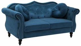 Καναπές chesterfield Berwyn 788, Μπλε, 165x83x91cm, Πόδια: Ξύλο,Ευκάλυπτος, Πεύκο