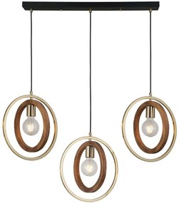 Φωτιστικό Οροφής - Ράγα Feno 341LCA1241 85x180cm 3xE27 40W Brown-Gold Opviq