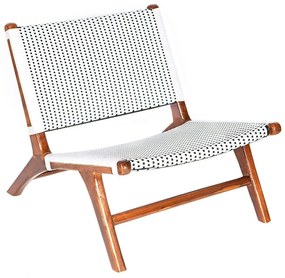 Supergreens Καρέκλα Teak Συνθετικό Ρατάν Λευκή 87x70x70 εκ.