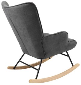 Rocking armchair Georgia fabric dark grey-natural 75x71x95cm 75x71x95 εκ.