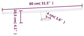 vidaXL Φωτιστικό Καθρέφτη LED 7,5 W Ψυχρό Λευκό 80 εκ. 6000Κ