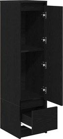 vidaXL Ντουλάπι Μαύρη δρυς 29,5x34x119,5 εκ. από Επεξεργασμένο Ξύλο