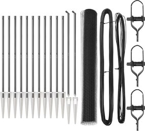 vidaXL Στύλος Περιφράξεων Γκρι 25 x 1,2 μ (25 mm δίχτυ) Ατσάλι