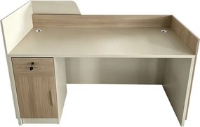Γραφείο reception Stark pakoworld σε oak-μπεζ απόχρωση 160x60x105εκ
