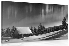 Εικόνα παραμυθένιο χειμερινό τοπίο σε ασπρόμαυρο - 120x80