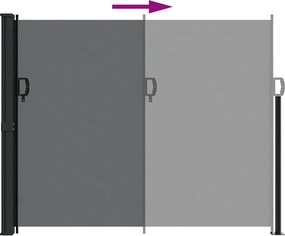 vidaXL Σκίαστρο Πλαϊνό Συρόμενο Μαύρο 160 x 500 εκ.