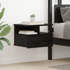 vidaXL Floating Nightstand Μαύρος Δρυς 40x31x27 εκ Επεξεργασμένο ξύλο