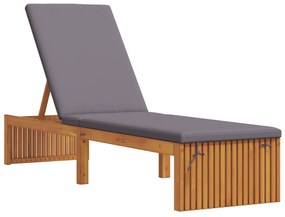 vidaXL Ξαπλώστρα με μαξιλάρι 200x55x30 cm Μασίφ ξύλο ακακίας