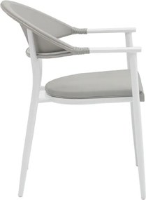 Πολυθρόνα κήπου Pino pakoworld αλουμίνιο λευκό-textilene γκρι