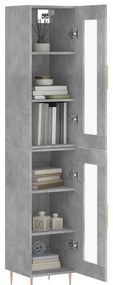 vidaXL Ντουλάπι Γκρι Σκυροδέματος 34,5x34x180 εκ. Επεξεργασμένο Ξύλο