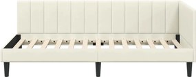 vidaXL Κρεβάτι Γωνίας Κρεμ 90 x 200 cm Βελούδο