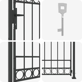 vidaXL Στύλος Περιφράξεων Assen Γκρι 200 x 88 x 14 εκ. Ατσάλι