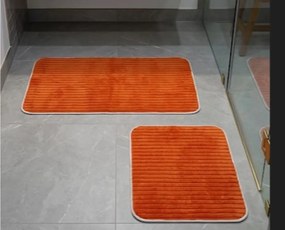 Stewehome Σετ μπάνιου 2 τεμαχίων από πολυεστέρα με αντιολισθητική βάση Κόκκινο 60x48x6 cm