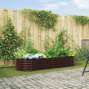 vidaXL Ψηλό κρεβάτι κήπου Καφέ 240x80x44 εκ. Γαλβανισμένο Ατσάλι