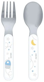 Κουτάλι & Πιρούνι Παιδικό (Σετ 2Τμχ) Space 005690 Grey-Blue Ango Steel,Polypropylene