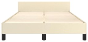 vidaXL Πλαίσιο Κρεβατιού με Κεφαλάρι Κρεμ 120x200 εκ. Συνθετικό Δέρμα