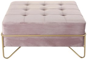 Σκαμπό DKD Home Decor   Αφρός Ροζ Χρυσό Μέταλλο πολυεστέρας Βελούδο Ξύλο MDF (80 x 80 x 42 cm)