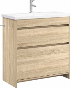 vidaXL Σετ Επίπλων Μπάνιου Sonoma Δρυς 81 x 40 x 84,5 εκ