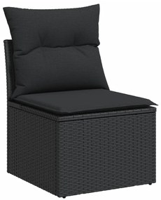 vidaXL Σετ Καναπέ Κήπου 5 Τεμαχίων Μαύρο Συνθετικό Ρατάν με Μαξιλάρια