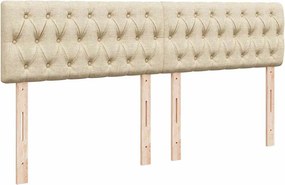 vidaXL Κρεβάτι Boxspring με Στρώμα Κρεμ 180x200 εκ. Υφασμάτινο