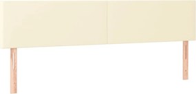 vidaXL Κρεβάτι Boxspring με Στρώμα &amp; LED Κρεμ 180x200 εκ. Συνθ. Δέρμα
