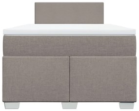 Κρεβάτι Boxspring με Στρώμα Taupe 120x200 εκ. Υφασμάτινο - Μπεζ-Γκρι