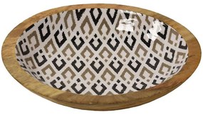 Διακοσμητικό Μπωλ Mango Enamel Patch 00.07.7467B Φ29x6cm Multi Wood