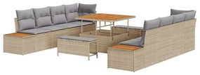 vidaXL Σετ Καναπέ Κήπου 11 pcs Μπεζ συνθετικό ρατάν