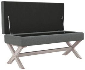 vidaXL Σκαμπό Αποθήκευσης Σκούρο Γκρι 110 x 45 x 49 εκ. Υφασμάτινο