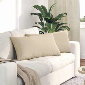 vidaXL Μαξιλάρι Καναπέ 2 pcs Κρεμ 80 x 40 cm ύφασμα