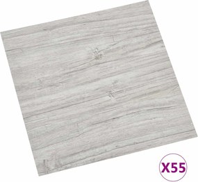 vidaXL Πλάκες Δαπέδου Γκρι και Ξύλο 5,11 τ.μ. 55 τεμ. PVC