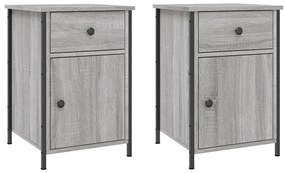vidaXL Κομοδίνα 2 τεμ. Γκρι Sonoma 40x42x60εκ. από Επεξεργασμένο Ξύλο