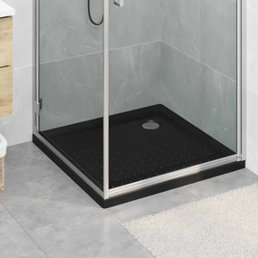 vidaXL Δίσκος Βάσης Ντους με Τρύπες 80 x 80 x 4 cm ABS Μαύρο