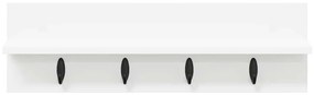 vidaXL Τοίχου Κρεμάστρα Λευκό 60 x 10.5 x 18 εκ Επεξεργασμένο ξύλο