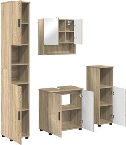 vidaXL Σετ Επίπλων Μπάνιου 4 τμχ. Δρύς Sonoma 61 x 35 x 64 εκ.