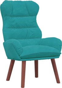 vidaXL Πολυθρόνα Τιρκουάζ 69 x 74 x 93 εκ. Βελούδο