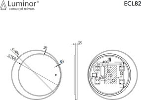 Luminor Eclipse Ø82 - Καθρεφτης Μπανιου Φωτιζομενος Led
