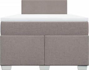 vidaXL Κρεβάτι Boxspring με Στρώμα Taupe 120x190 εκ. Υφασμάτινο