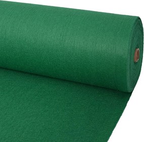vidaXL Χαλί Μονόχρωμο Πράσινο 1 x 24 m Ύφασμα