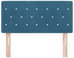 vidaXL LED Κεφαλάρι με Κρυστάλλινα Κουμπιά Ταφταρισμένο Σκούρο Μπλε 90 εκ Βελούδο