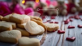 Intra Συλλεκτικό Ξύλινο Παζλ Plywood  4mm - Μπισκότα σε σχήμα καρδιάς και αρκουδάκια Σε Ξύλινο Κουτί - Διαστάσεις Puzzle: 10x10 cm – 25 κομμάτια