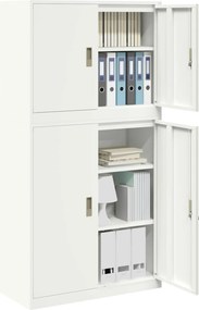 vidaXL Ντουλάπι αποθήκευσης 2 τμχ. Λευκό 90 x 40 x 175 εκ Ατσάλι