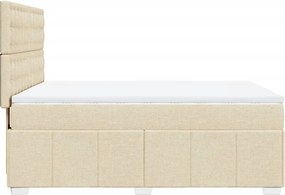 vidaXL Κρεβάτι Boxspring με Στρώμα Κρεμ 140x200 εκ. Υφασμάτινο