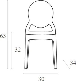 Καρέκλα Elizabeth Baby Διάφανο μπλέ