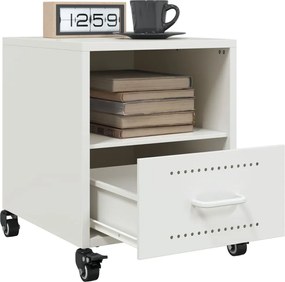 vidaXL Κομοδίνο Λευκό 36x39x43,5 εκ. από Χάλυβα