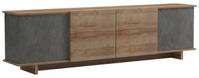 Έπιπλο τηλεόρασης Zafore  pakoworld σε oak-καφέ antique απόχρωση 180x33x50εκ
