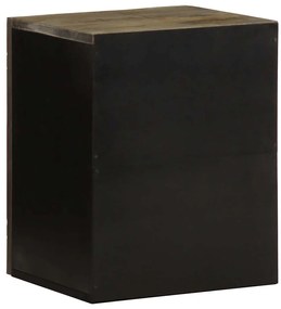 Ντουλάπι Μπάνιου Επιτοίχιο 38x33x48 εκ. από Μασίφ Ξύλο Μάνγκο - Μαύρο