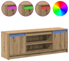 vidaXL Κονσόλα TV με LED Artisan Oak 139.5x34x50 cm Επεξεργασμένου Ξύλου