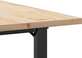 vidaXL Τραπέζι Τραπεζαρίας Πλαίσιο Ο Μασίφ Πεύκο/Ατσάλι