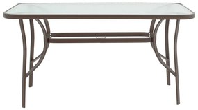 Τραπέζι Ensure μέταλλο καφέ-γυαλί 120x70x70εκ